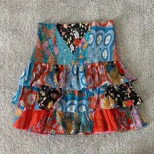 Spell Multicolor Bohemian Mini Skirt